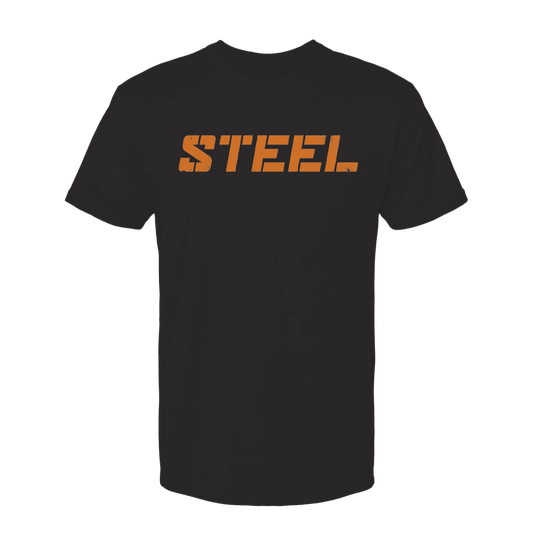 Steel Supplements Apparel S Black with Orange Steel T-Shirt