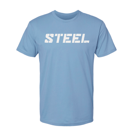 Steel Supplements Apparel S Carolina Blue with White STEEL T-Shirt