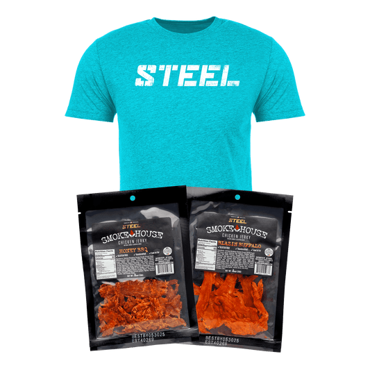 Steel Supplements Bundle Chicken Jerky Bundle with T-Shirt