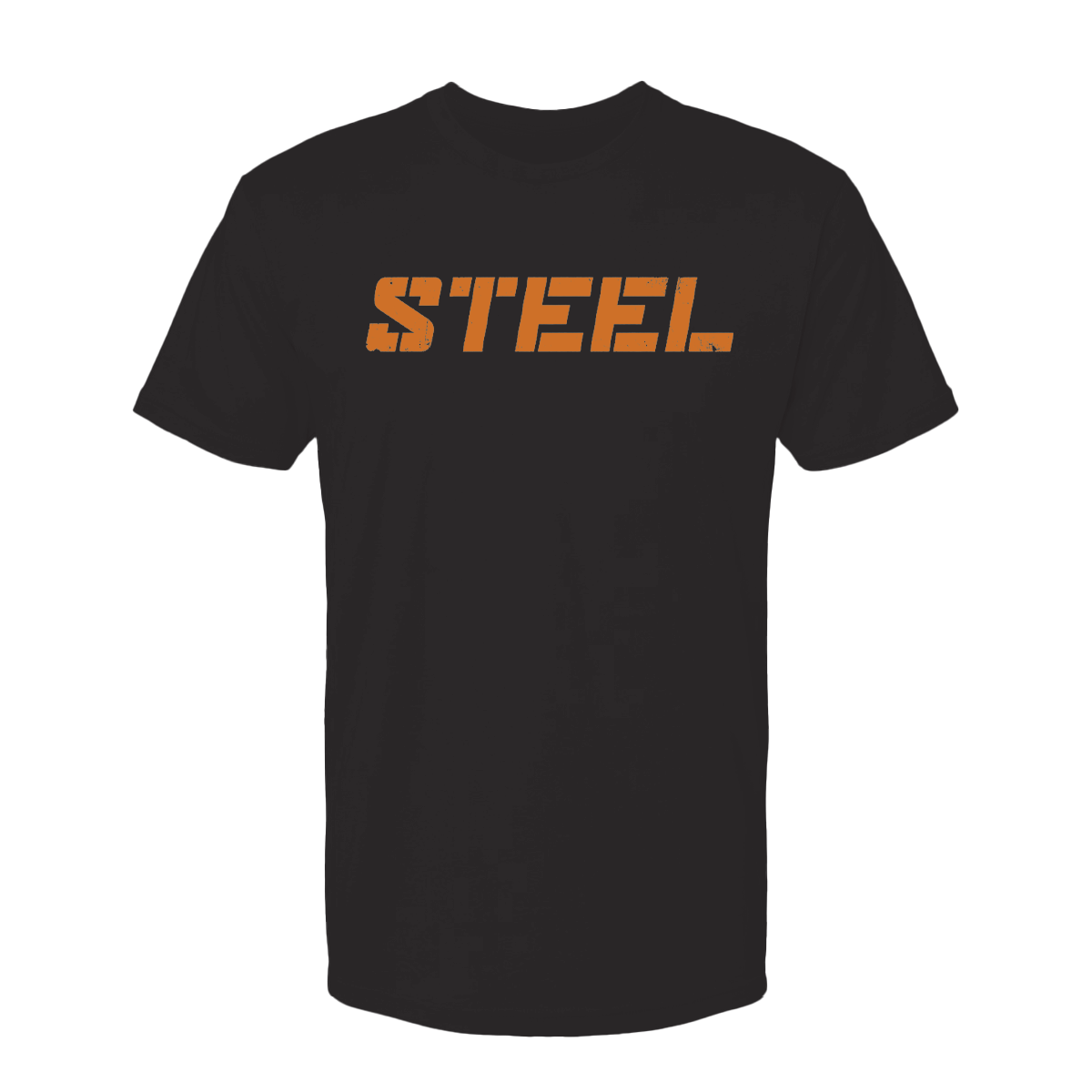 Steel Supplements Apparel Black with Orange STEEL / S Collegiate T-Shirt Series