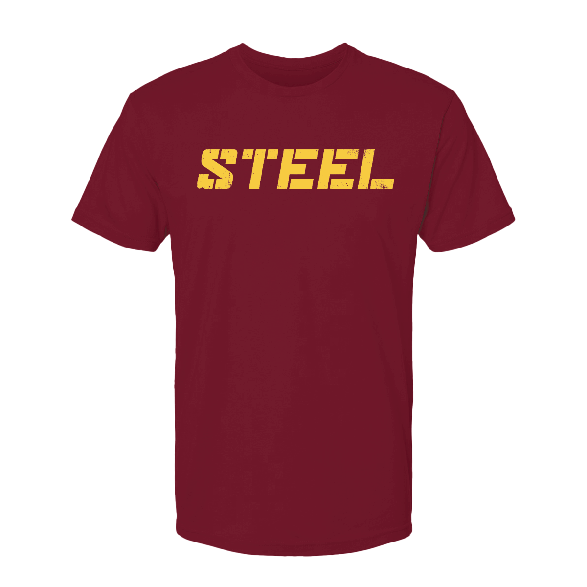 Steel Supplements Apparel Cardinal with Yellow STEEL / S Collegiate T-Shirt Series