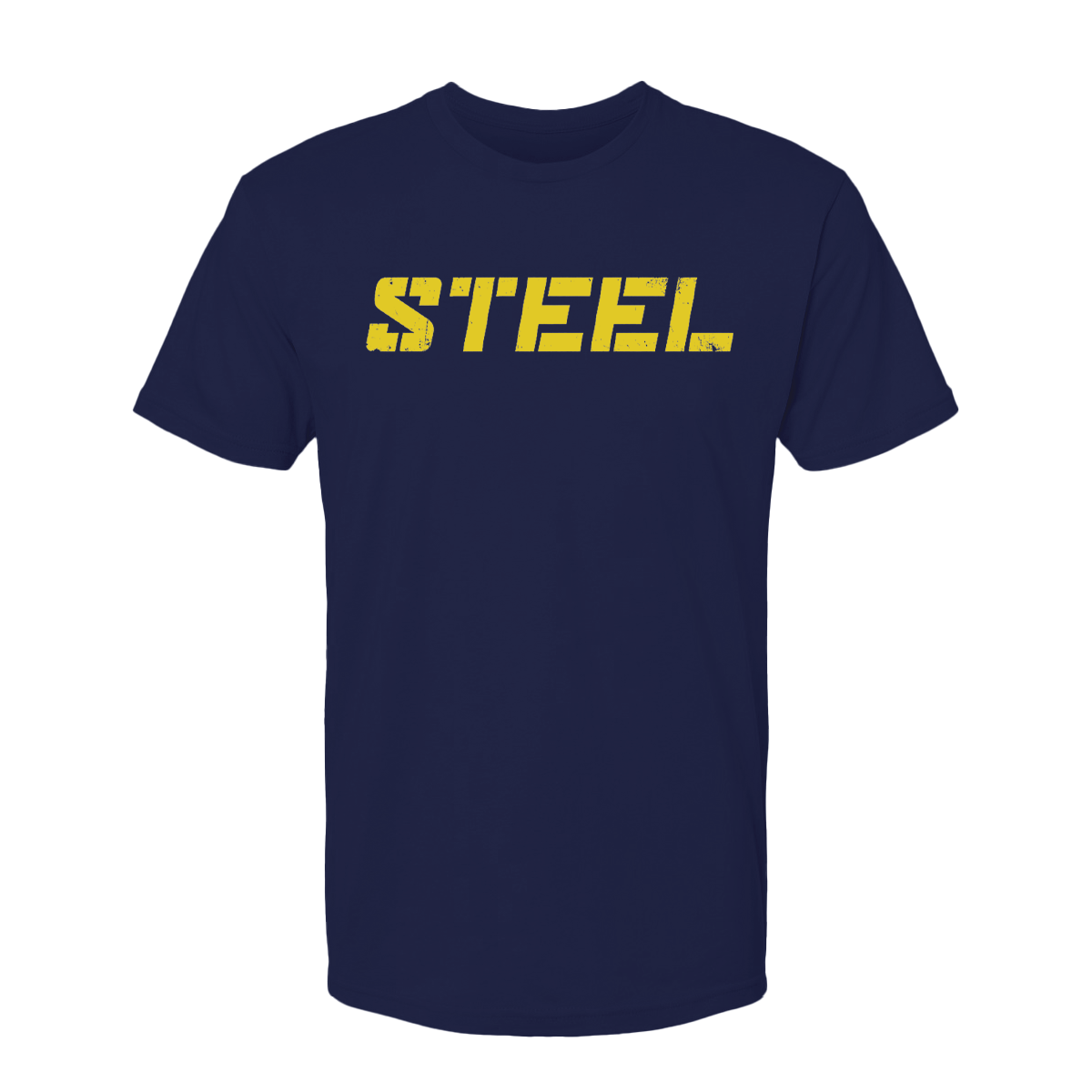 Steel Supplements Apparel Navy with Yellow STEEL / S Collegiate T-Shirt Series