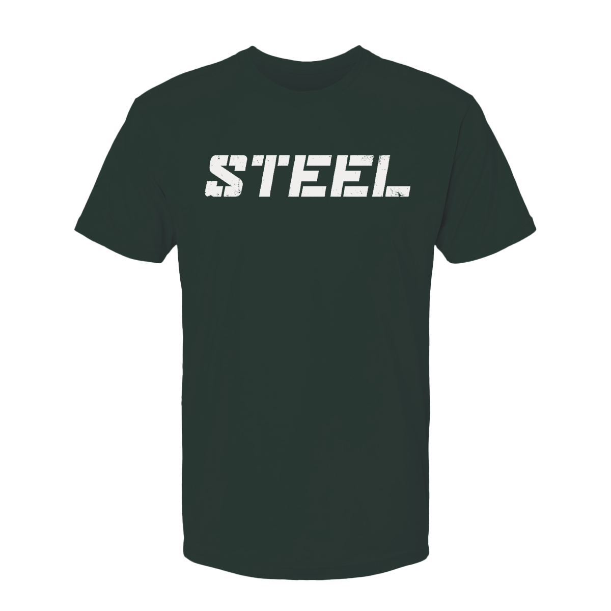 Steel Supplements Apparel S Forest Green with White STEEL T-Shirt