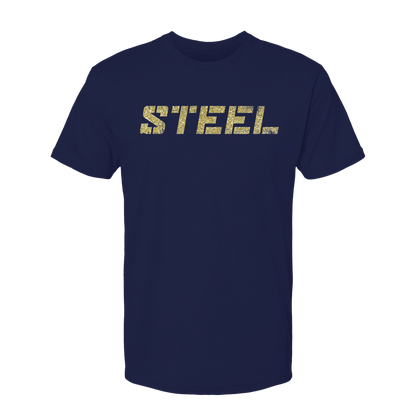 Steel Supplements Apparel S Navy with Gold Steel T-Shirt
