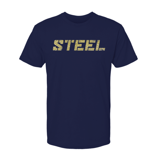 Steel Supplements Apparel S Navy with Gold Steel T-Shirt