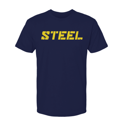 Steel Supplements Apparel S Navy with Yellow Steel T-Shirt