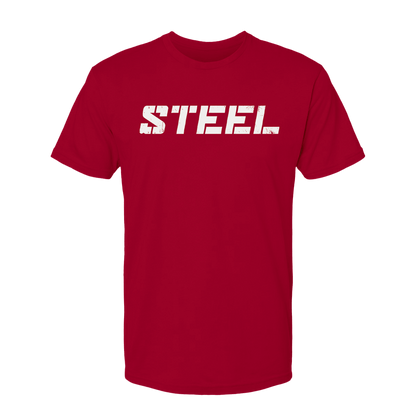 Steel Supplements Apparel S Red with White STEEL T-Shirt