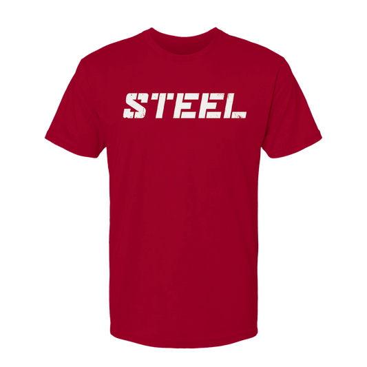 Steel Supplements Apparel S Red with White STEEL T-Shirt