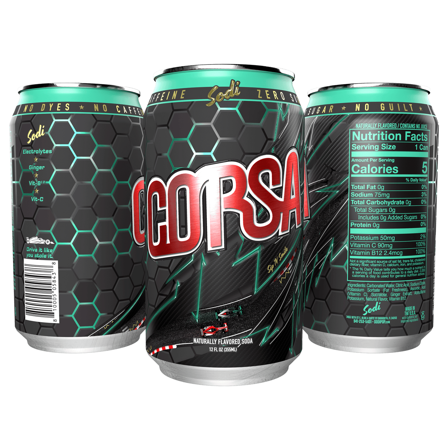 Steel Supplements Supplement Corsa Case of 12 Cans Sodi Pop - Case of 12 Cans