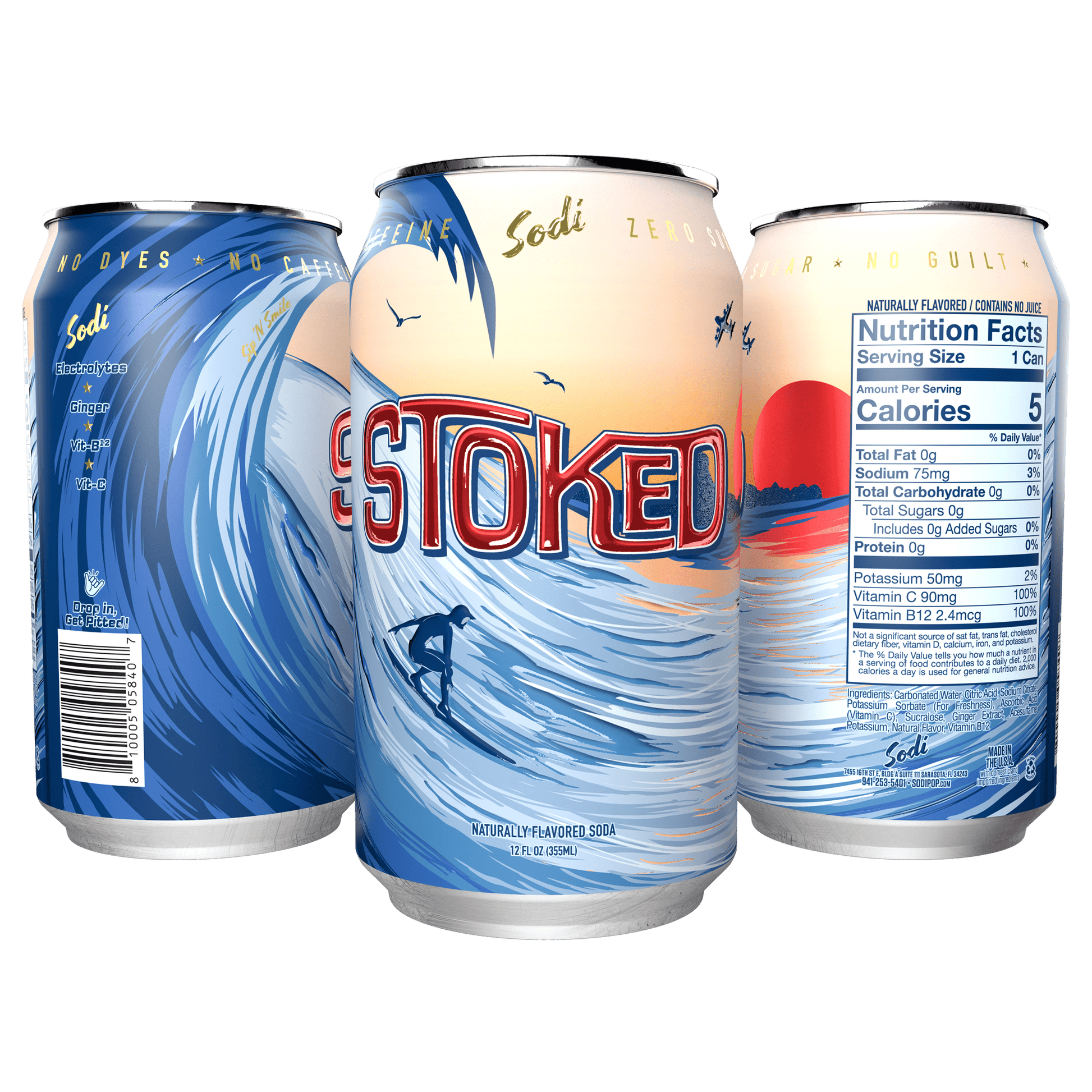 Steel Supplements Supplement Stoked Case of 12 Cans Sodi Pop - Case of 12 Cans