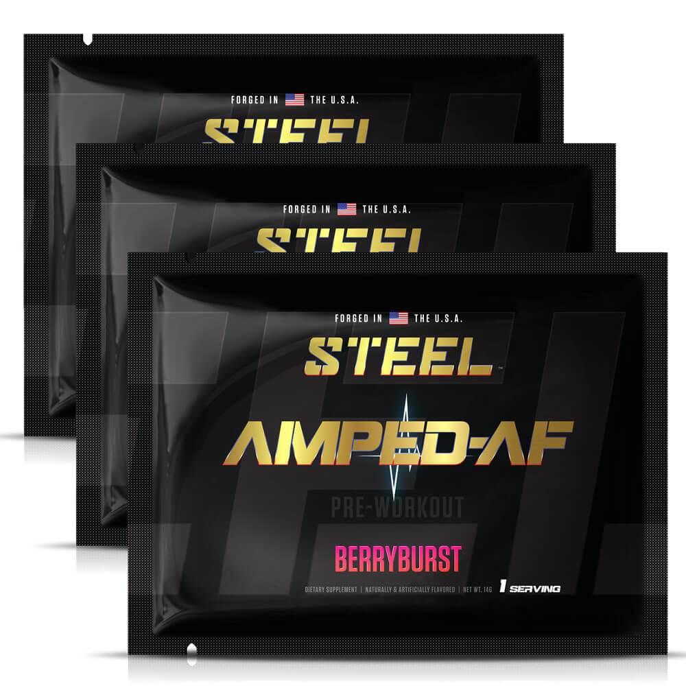 Steel Supplements Sample Berryburst / 3 Servings Amped-AF Sample Packets