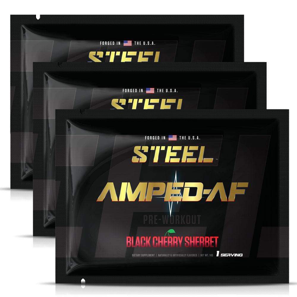 Steel Supplements Sample Black Cherry Sherbet / 3 Servings Amped-AF Sample Packets