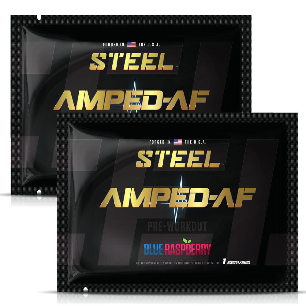 Steel Supplements Sample Blue Raspberry / 2 Servings Amped-AF Sample Packets