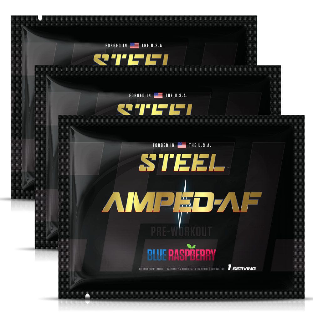 Steel Supplements Sample Blue Raspberry / 3 Servings Amped-AF Sample Packets