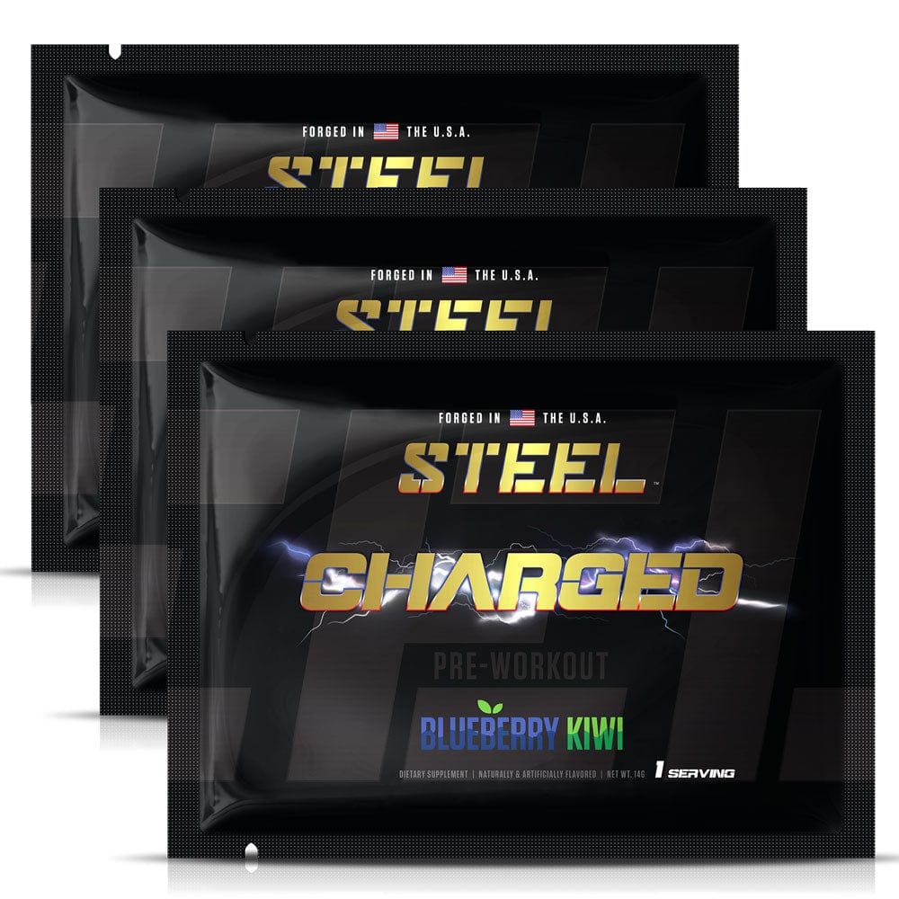 Steel Supplements Sample Blueberry Kiwi / 3 Servings Charged-AF Sample Packets