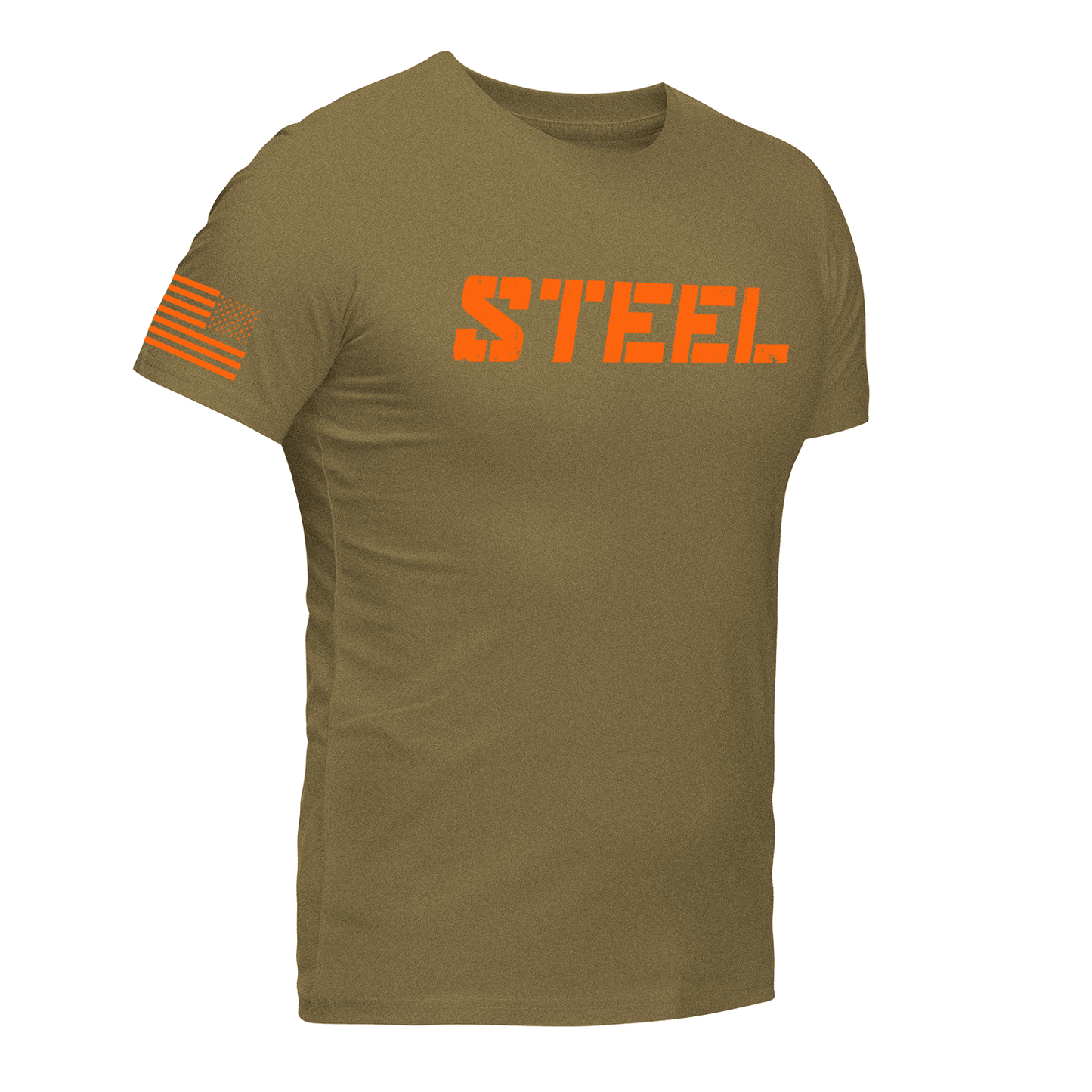 The Steel Supplements Apparel Military Green with Orange Stars & Stripes