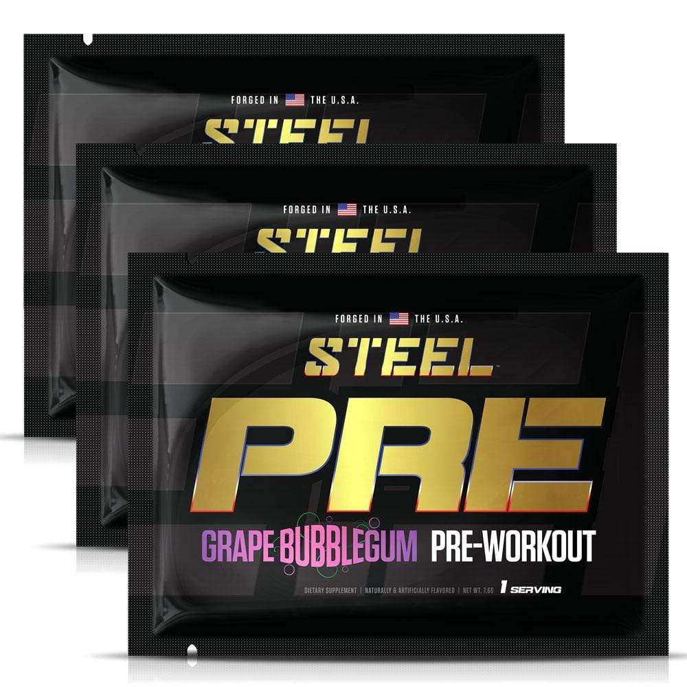 The Steel Supplements Sample 3 Servings / Bubble Gum PRE Sample Packets