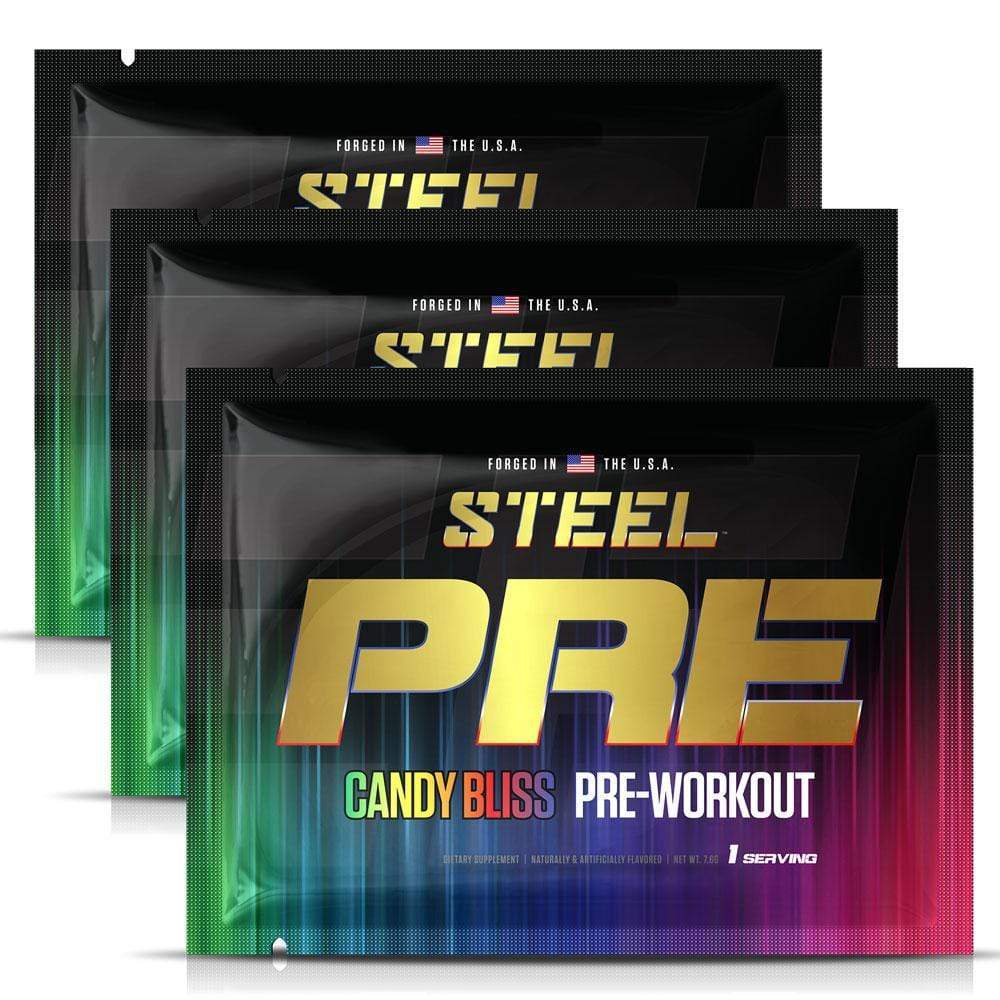 The Steel Supplements Sample 3 Servings / Candy Bliss PRE Sample Packets