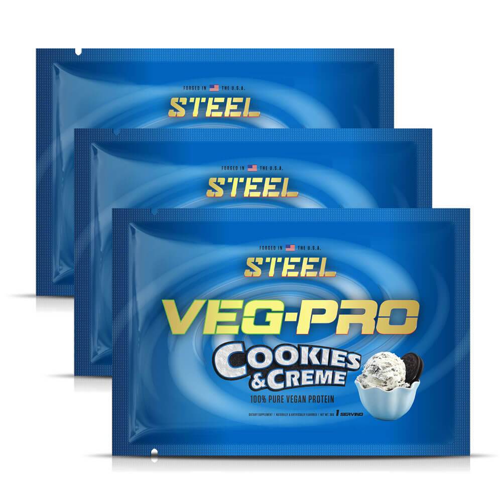 The Steel Supplements Sample Cookies & Creme / 3 Servings Veg-Pro Sample Packets