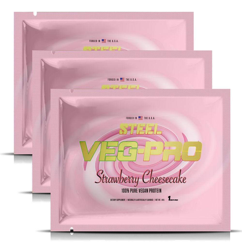 The Steel Supplements Sample Strawberry Cheesecake / 3 Servings Veg-Pro Sample Packets