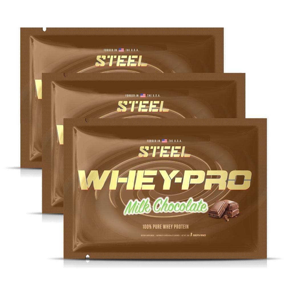 The Steel Supplements Sample Milk Chocolate / 3 Servings WHEY-PRO Sample Packets