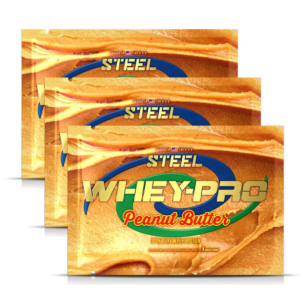 The Steel Supplements Sample Peanut Butter / 3 Servings WHEY-PRO Sample Packets