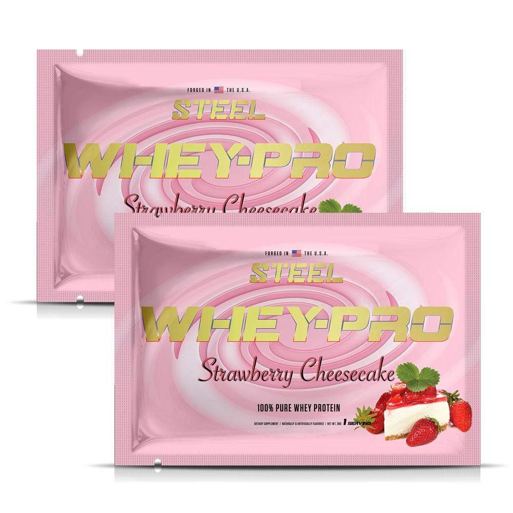 The Steel Supplements Sample Strawberry Cheesecake / 2 Servings WHEY-PRO Sample Packets