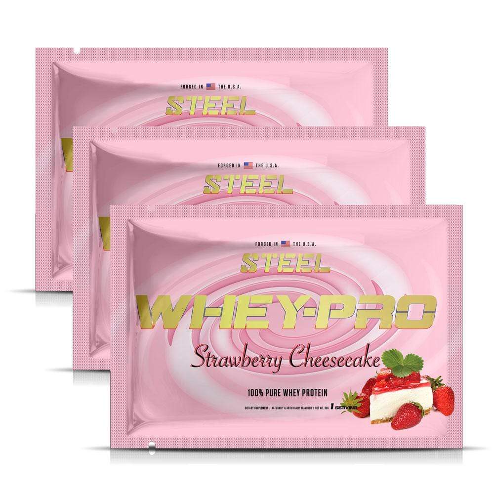 The Steel Supplements Sample Strawberry Cheesecake / 3 Servings WHEY-PRO Sample Packets